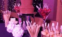 A dreamy setting for this chocolate fountain at this birthday.
