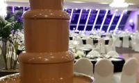 Another wedding set up for the large chocolate fountain waiting for guests to arrive.